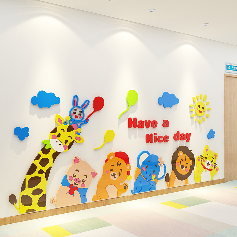 口腔儿童牙科预防接种诊室装饰医院病房护士贴纸文化背景布置墙面