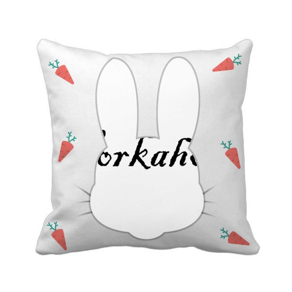 英语时尚风格文字工作狂兔子方形抱枕靠枕沙发靠垫双面含芯礼物