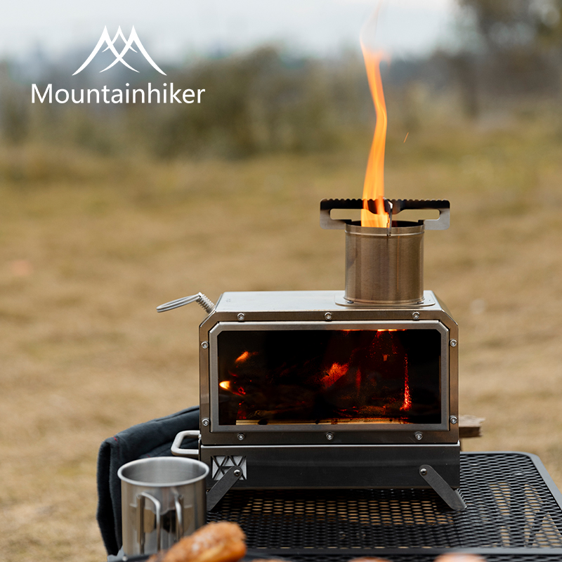 山之客柴火炉不锈钢野餐野外取暖炉子实用迷你炉便携旅行户外炉具