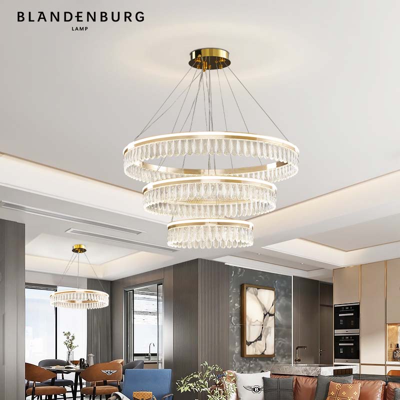 水晶吊灯简约客厅灯美式高端大气轻奢意式现代极简法式灯具