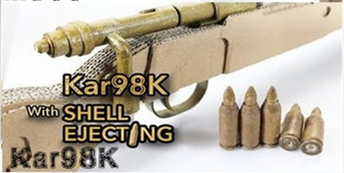 图纸视频纸板枪瓦楞纸DIY手工机械可发射Kar98k狙击枪手步枪吃鸡