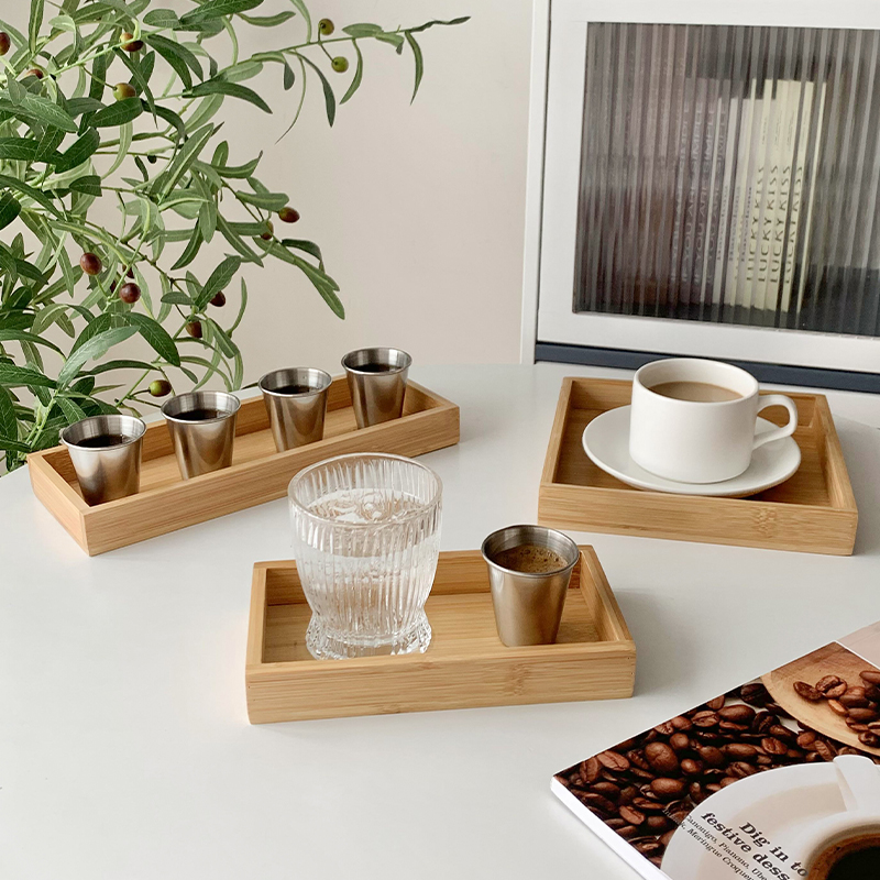 日式ins风长方形托盘 竹木质茶盘餐盘咖啡厅蛋糕盘点心盘收纳盘子