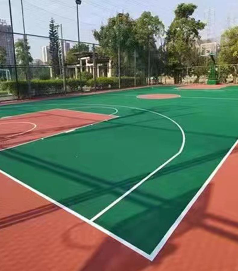 硅pu材料球场幼儿园篮球塑胶跑道硅pu场地全国施工免运费运动户外