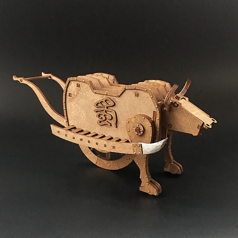 木牛流马诸葛亮三国中国古代战车模型木质亲子男孩玩具拼图礼品