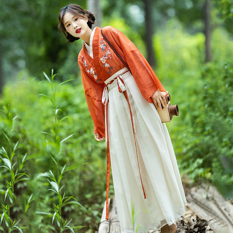 【故园寻梦】秋季国风套装仙气刺绣开衫汉服内衬+复古半身仙女裙