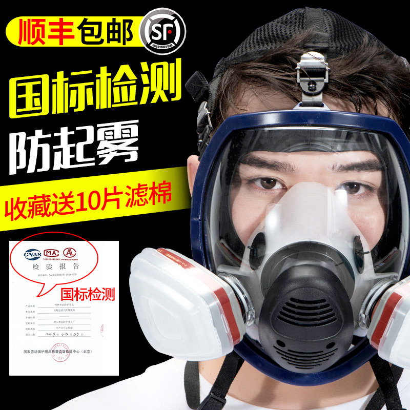 防毒面具全面罩专用头戴式防护罩化工全脸面罩放毒氧气生化防毒罩
