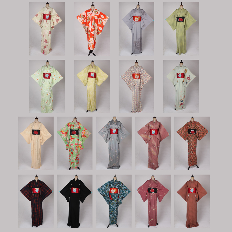 vintage古着日本制冬季重工印花传统民族服饰和风图腾长款和服H23