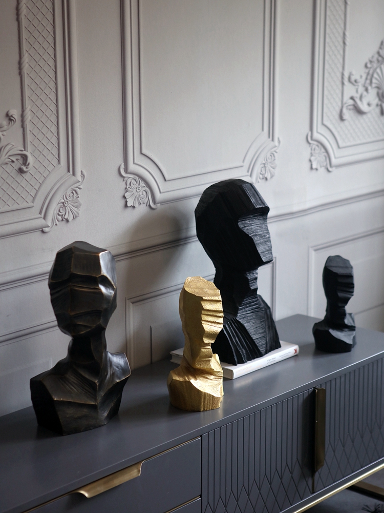 现代简约样板间客厅人物头像雕塑摆件别墅售楼处摆设品设计师软装