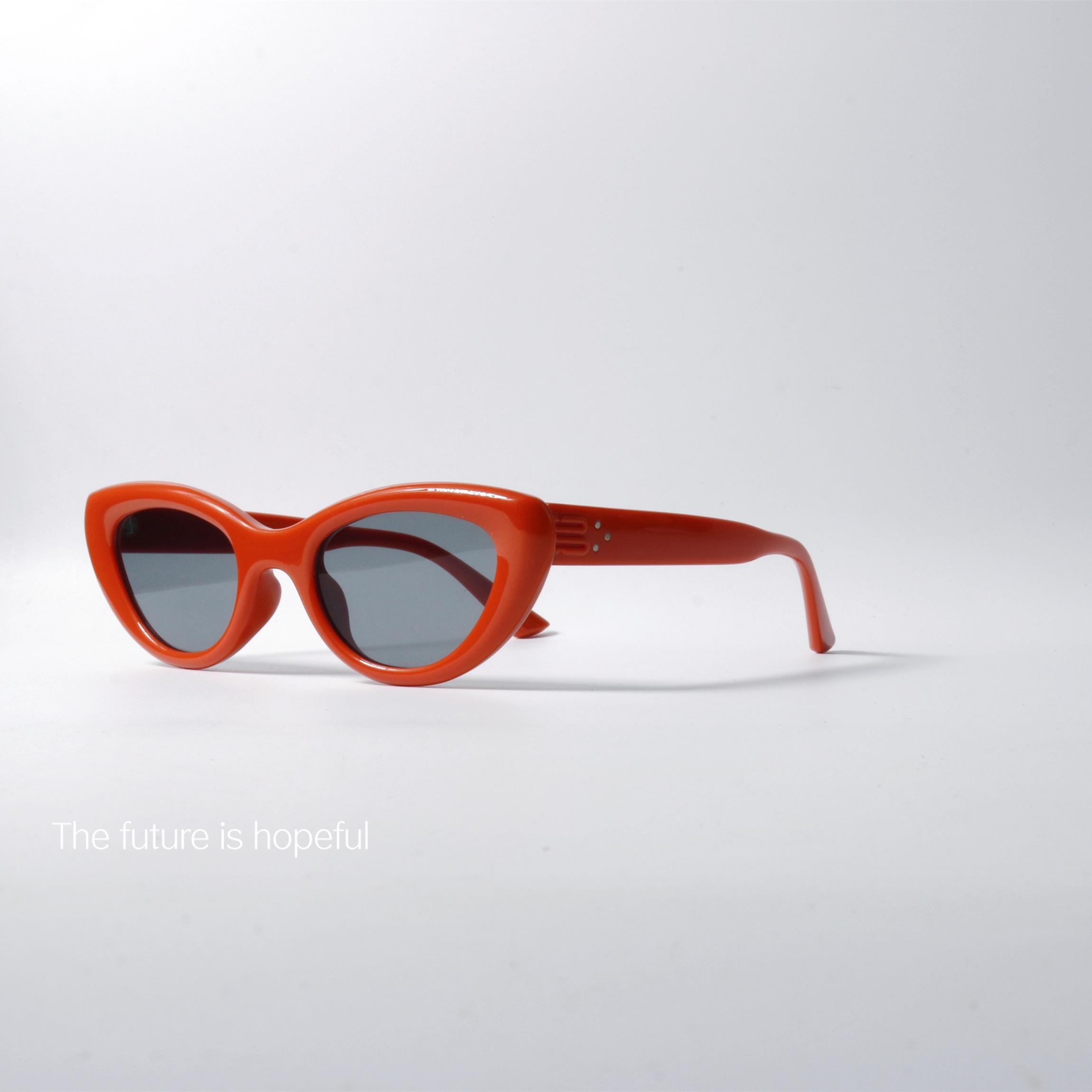 韩版gm风格橘红色猫眼墨镜UV400防紫外线辐射配近视小众太阳眼镜