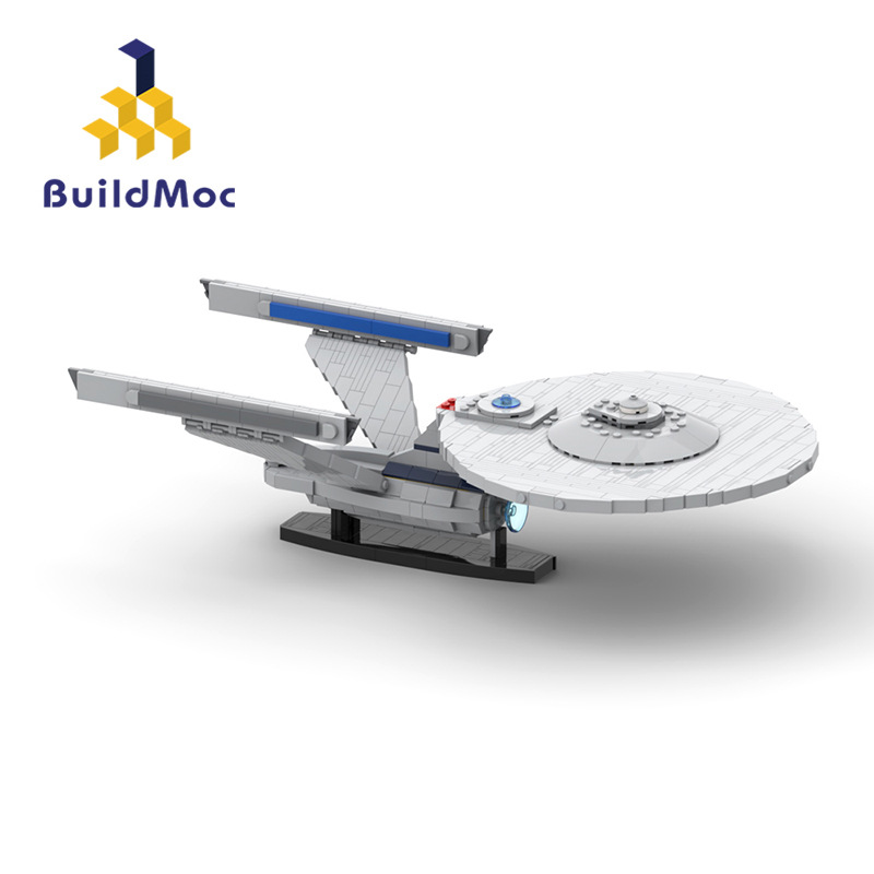 BuildMOC拼装积木玩具科幻星际迷航联邦星舰企业号进取号太空飞船