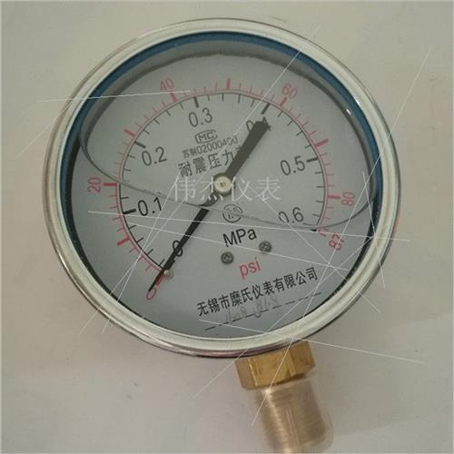 。无锡糜氏耐震压力表YN100-40mpa油压防震抗震压力表气压水Q压表