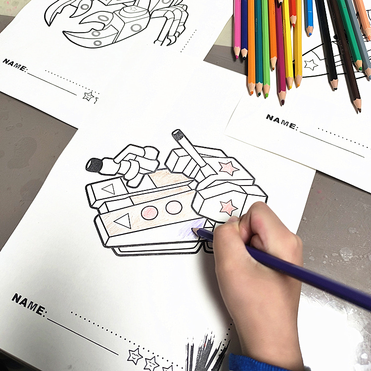 变形金刚汽车人涂色本 画本幼儿童3-4-6岁宝宝图画填色本涂鸦玩具