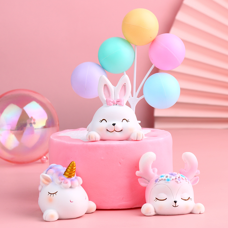 七夕情人节生日蛋糕摆件可写字可爱小兔举牌小猪表白告白甜品装饰