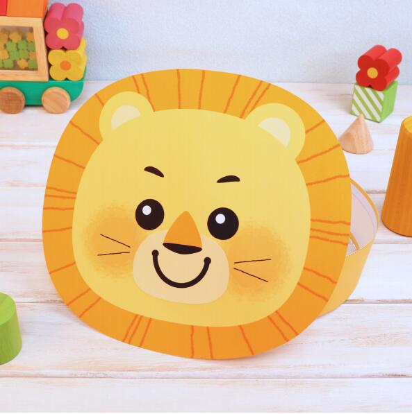 儿童动物面具小狮子头饰立体纸模型DIY手工制作儿童益智折纸玩具