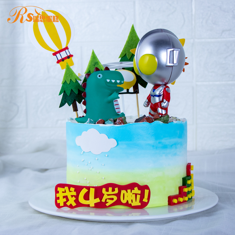 奥特曼卡通儿童周岁新鲜水果生日蛋糕 深圳广州北京上海同城配送