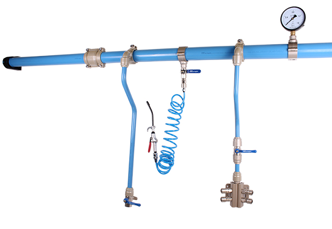 铝合金节能管道 空压机铝合金管道 蓝色压缩空气铝合金管道 气管