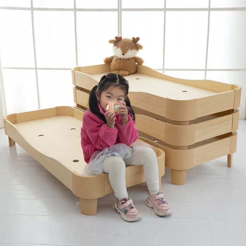 幼儿园床午睡床实木床早教床托管床午休小床叠叠床儿童床托育木床