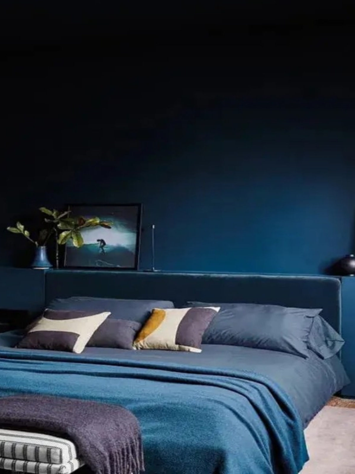 室内背景墙面漆水性涂料深邃普鲁士蓝卧室客厅家装净味环保乳胶漆
