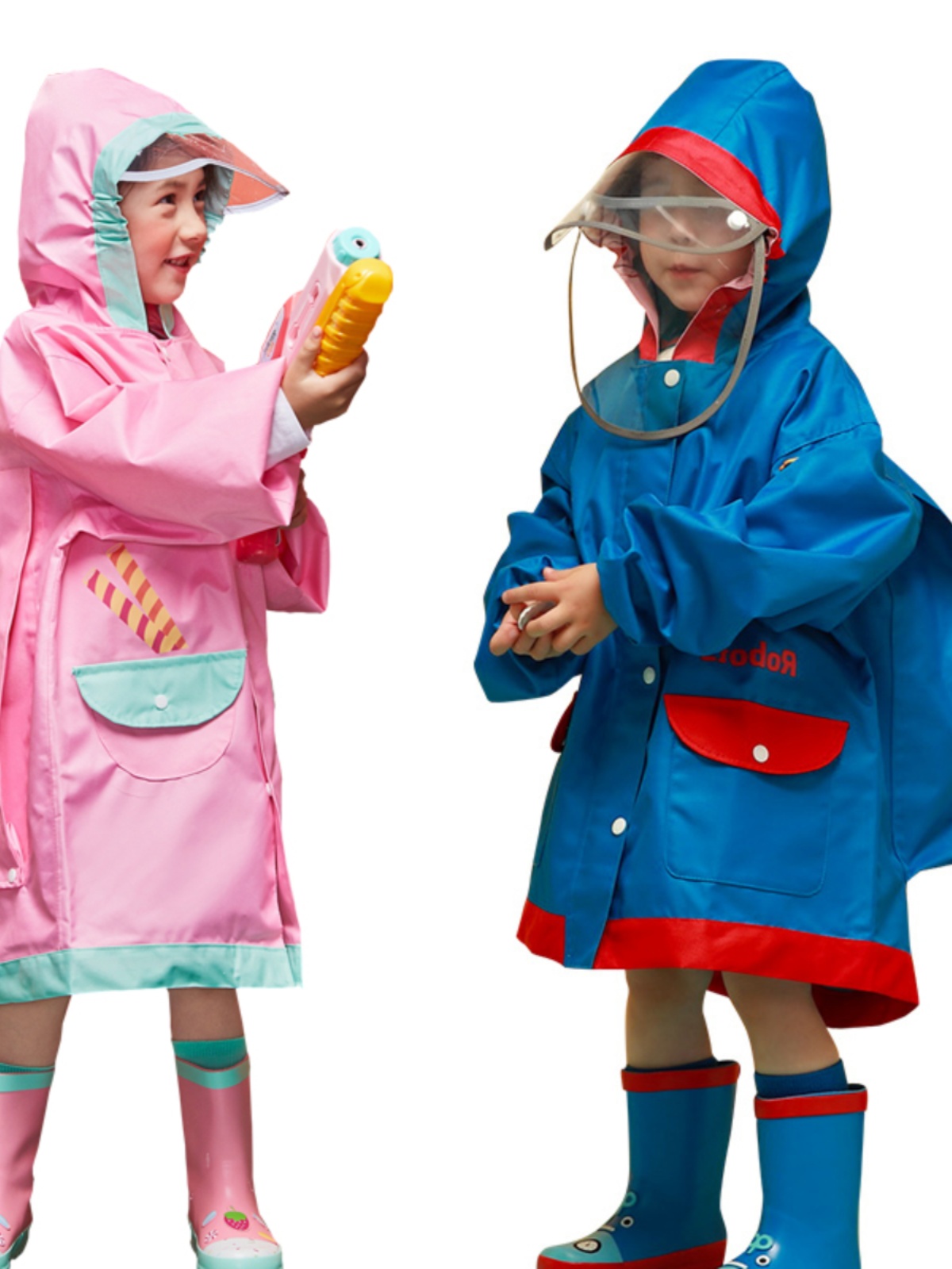 儿童雨衣男童女童带书包位中大童宝宝雨具小孩幼儿园学生雨披卡通