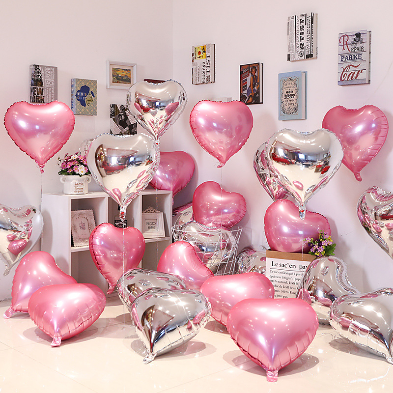 爱心铝膜气球心形造型网红周岁生日派对浪漫表白求婚装饰场景布置
