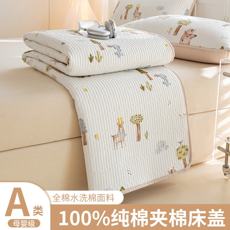 A类加厚纯棉床单单件榻榻米铺盖夏季褥单人儿童三件套100全棉床盖