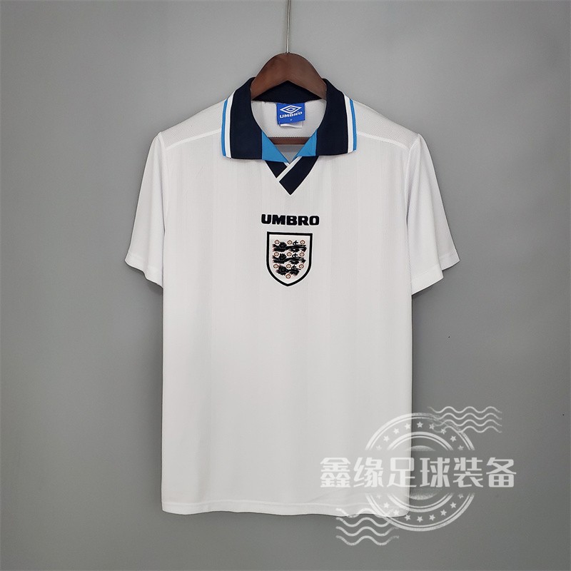 茵宝1996英格兰队主场白色复古球迷版球衣7号贝克汉姆短袖足球服