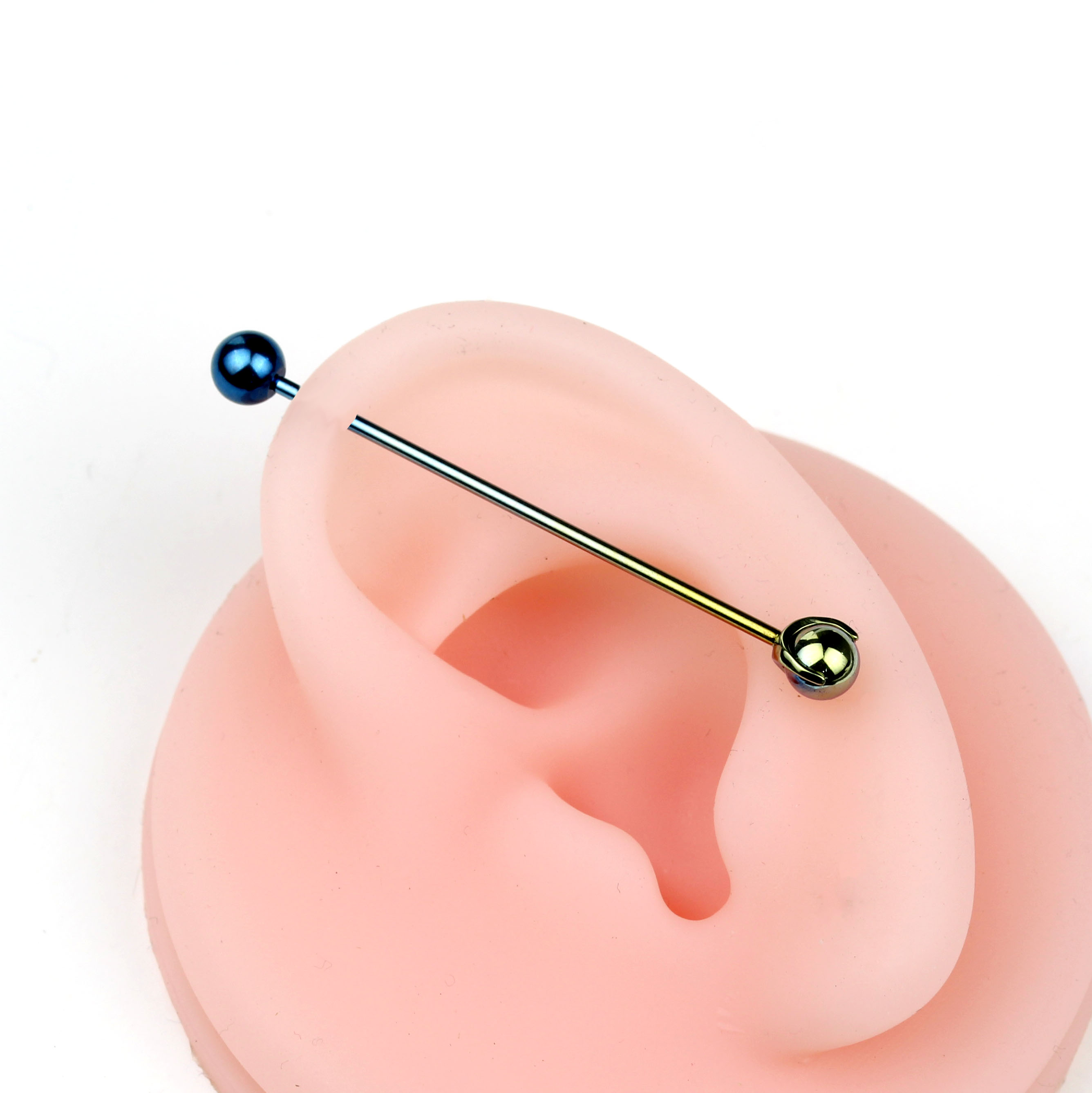 14G16G钛合金自由解构耳桥万向结构球分解长耳骨朋克小众穿孔饰品