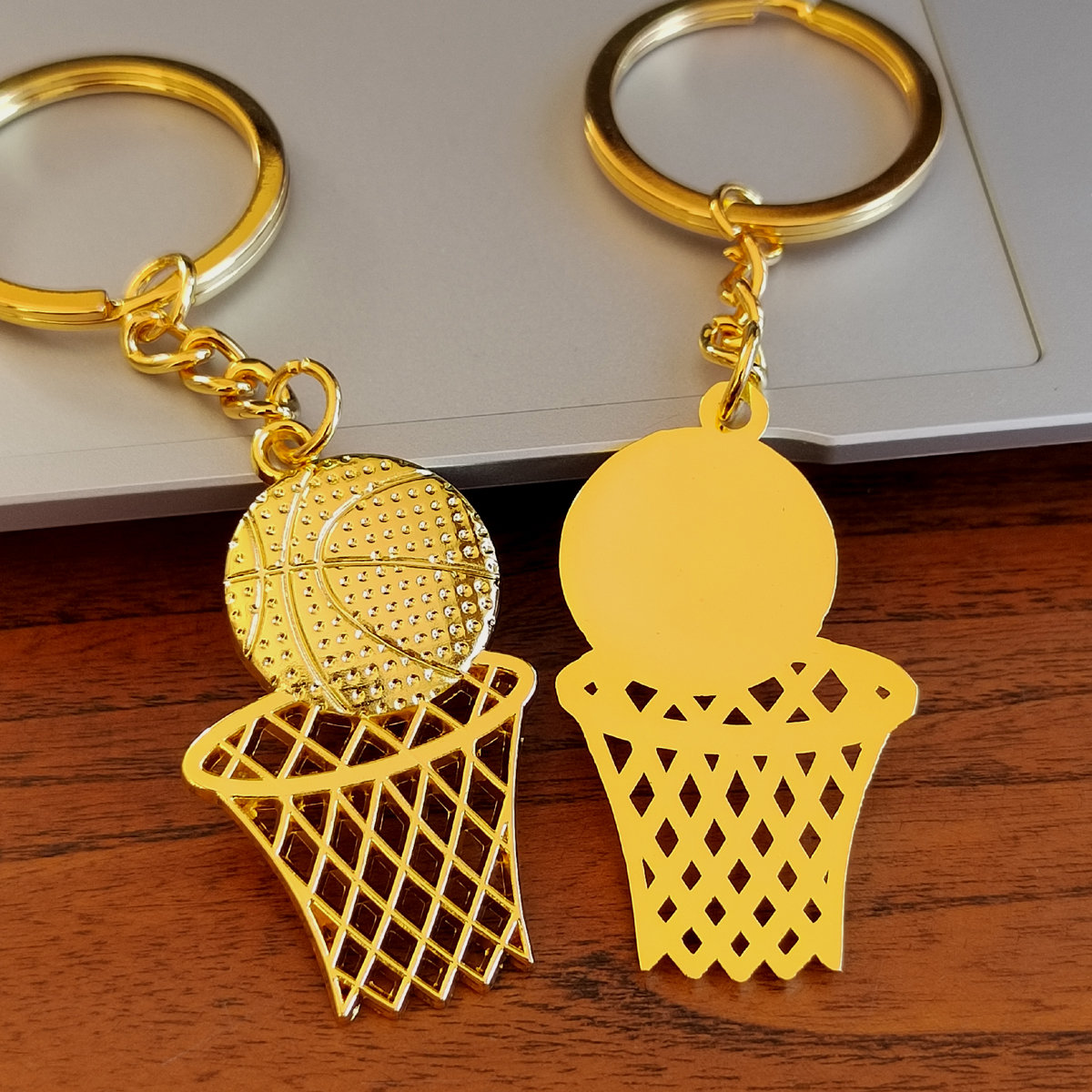 创意篮球网钥匙扣篮球挂件俱乐部球迷体育活动小礼品定制刻字LOGO