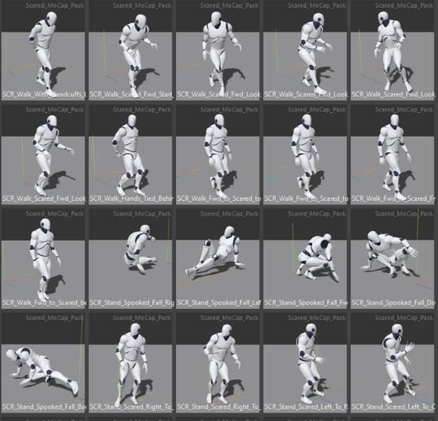 Animcraft各类型人物通用动作UE4动作库集合奔跑死亡攻击跳舞动画