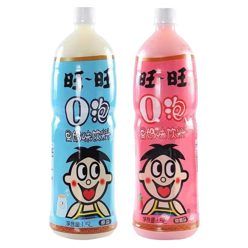 旺旺o泡果奶味饮料原味草莓味大瓶装家庭生日聚会乳酸菌营养饮料