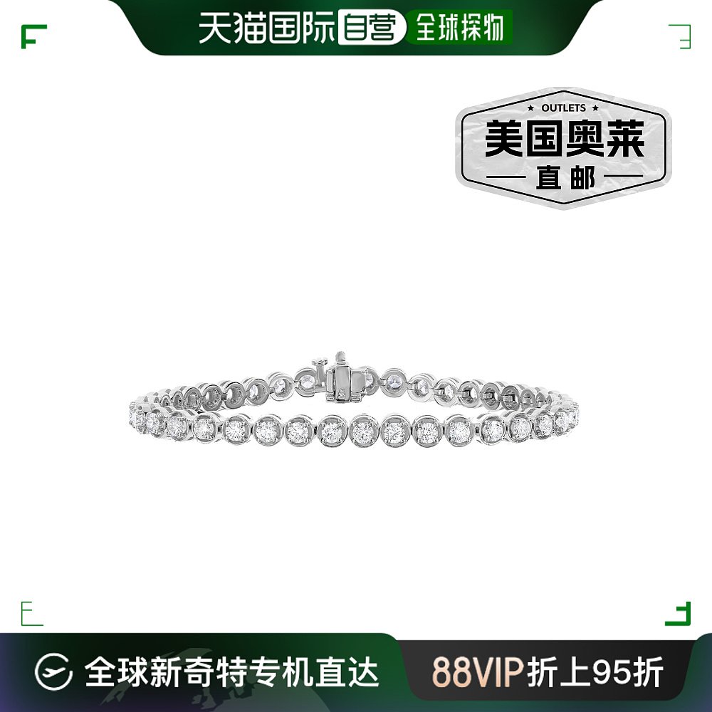 vir jewels4 克拉 IGI 认证 SI1-SI2 净度钻石手链 14K 白金网球