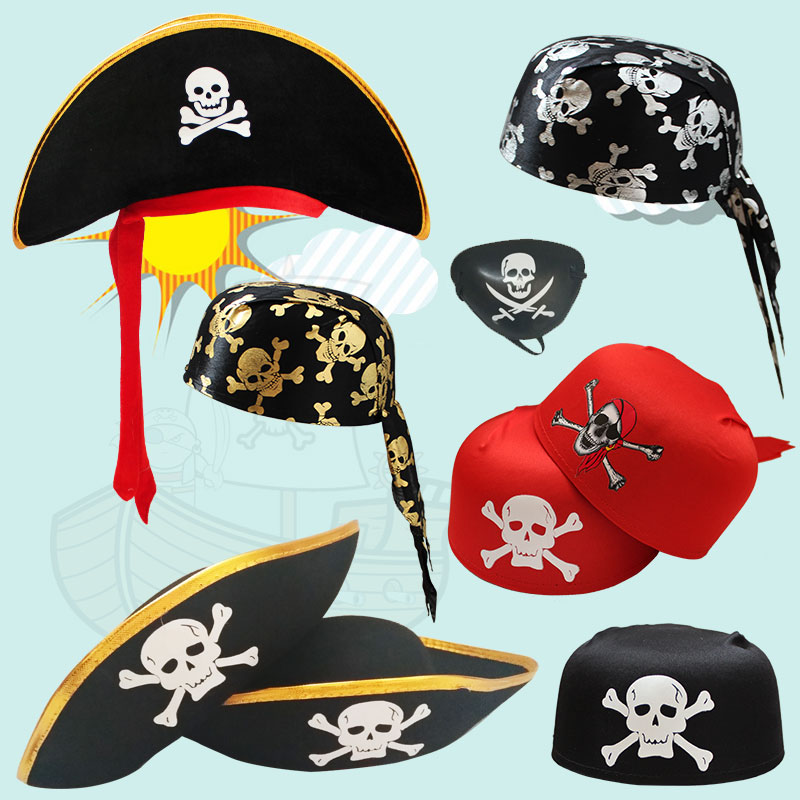 加勒比海盗船长帽子 万圣节cos装饰海盗刀衣服玩具眼罩手钩兵器