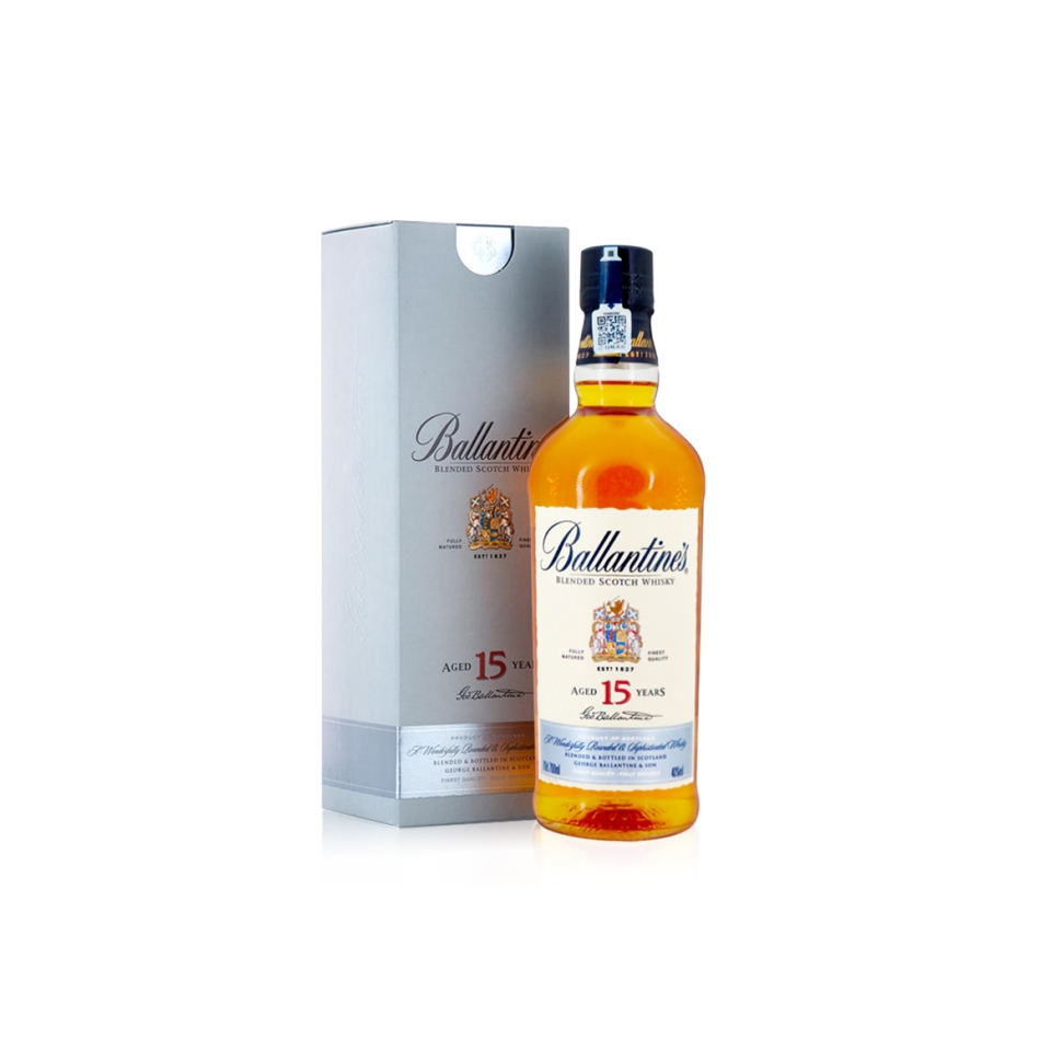 百龄坛15年Ballantine's稀缺 苏格兰调和威士忌酒吧原装进口洋酒