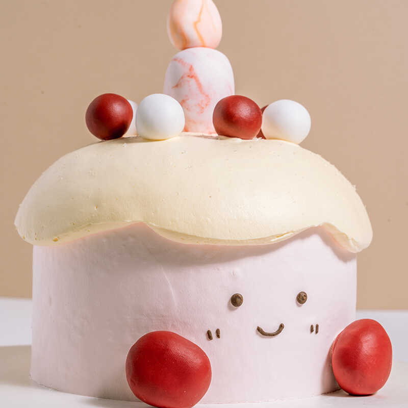 成都生日蛋糕配送创意儿童笑脸低糖纯动物奶油生日蛋糕