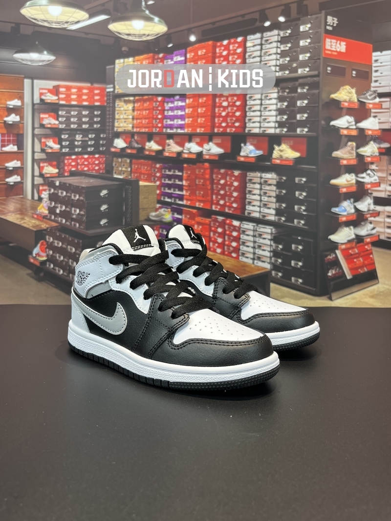 Jordan AJ 1 儿童鞋影子黑白灰高帮板鞋篮球鞋男女大小童运动鞋