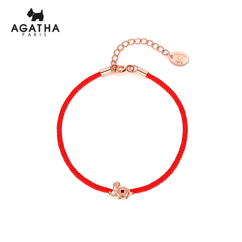 【进口免税】agatha鼠年限定女款红绳手链高级时尚送礼佳品