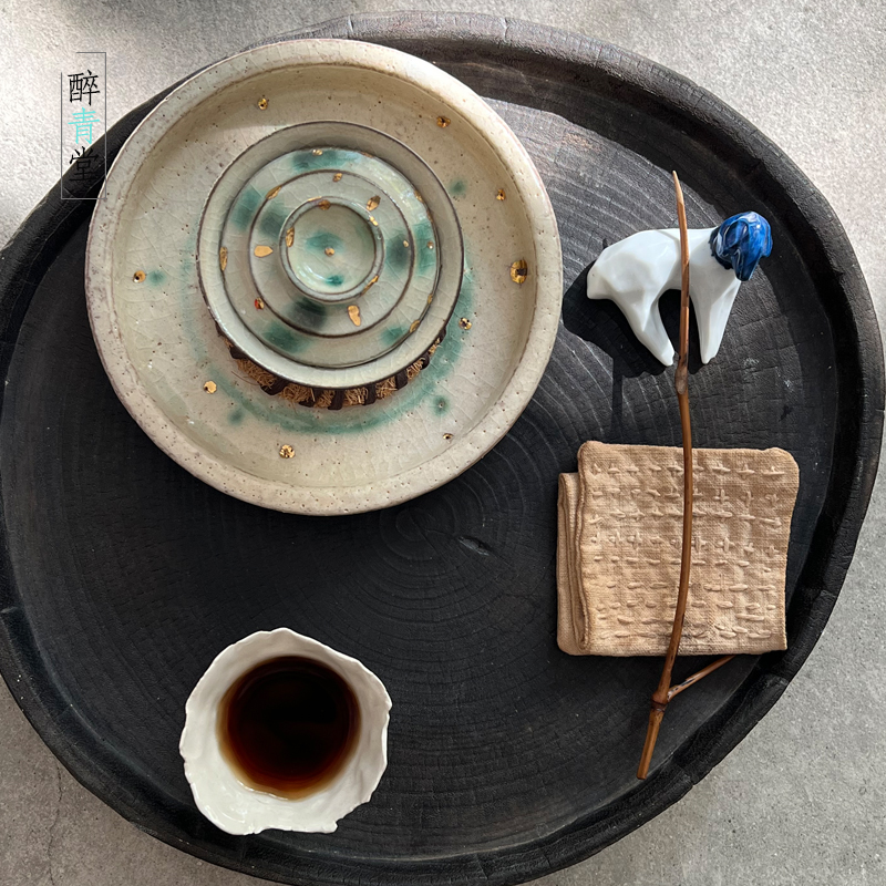 岩茶小盖碗外出便携茶碗古朴质感粉引化妆土盖碗简约现代美