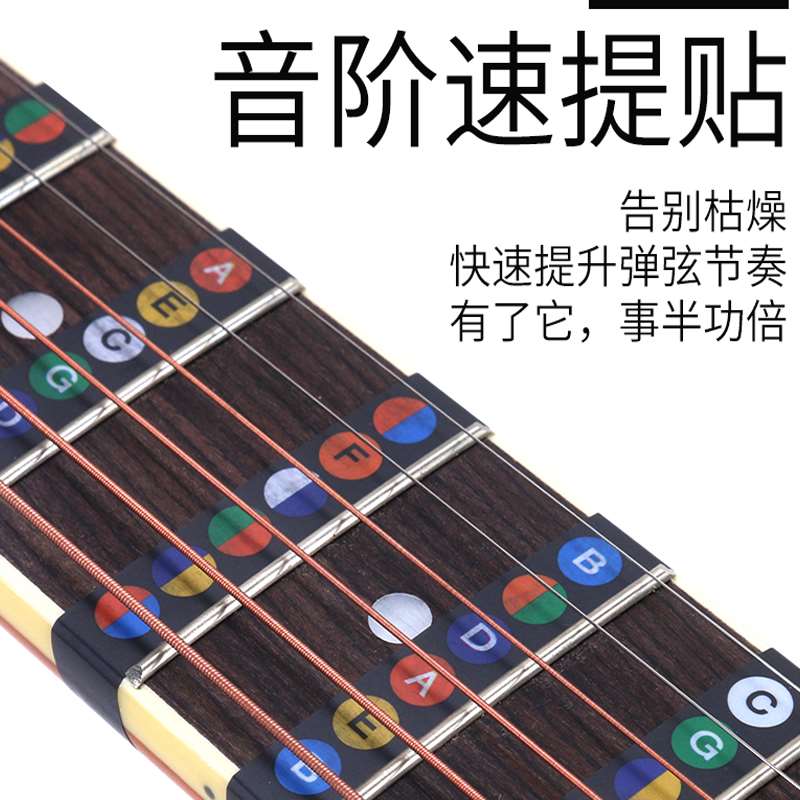 吉他音位贴音阶图音名表把位表数字唱名初学吉他音名简谱指板贴纸