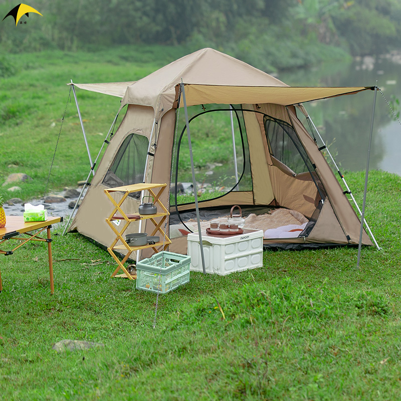 厂莫崎户外家庭帐篷铝合金折叠全自动防雨野外露营装备野餐公园帐