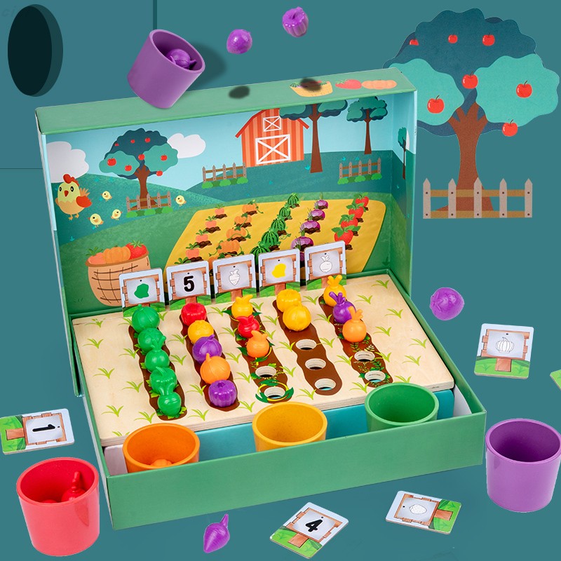 蔬菜农场祖国版 宝宝分类颜色数学启蒙2-3岁亲子桌游儿童益智玩具