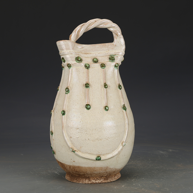 辽三彩鼓钉壶古董古玩收藏品手工摆件出土瓷器老物件