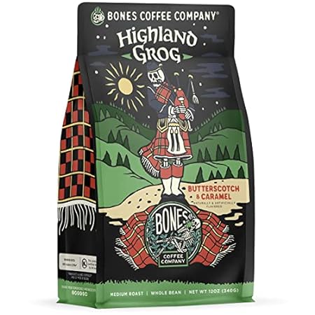 Bones Coffee Company Highland Grog Flavored Whole Coffee