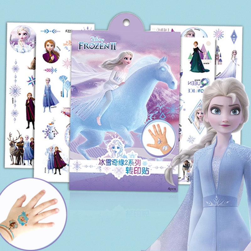 艾莎公主纹身贴儿童女孩湿水印贴纸Elsa印花防水手上冰雪奇缘转印