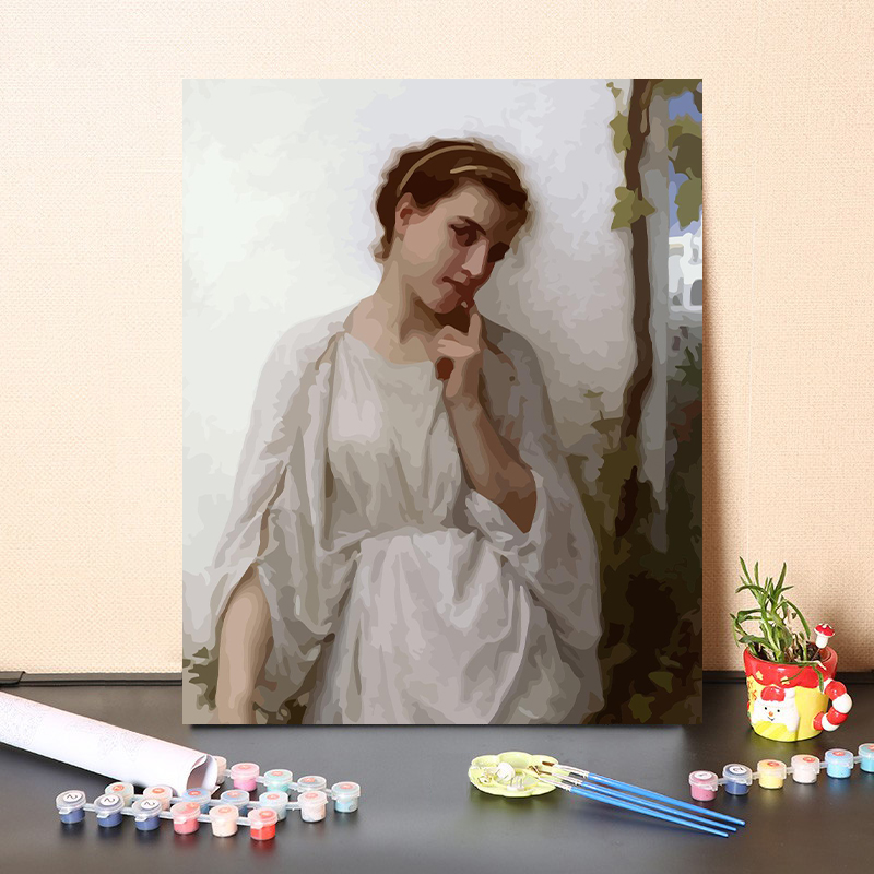 数字油画手绘DIY世界名画女性人物肖像油画填色休闲减压打发时间