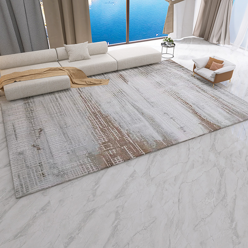 意式地毯客厅轻奢风沙发茶几毯现代简约北欧新中式高级浅灰色家用