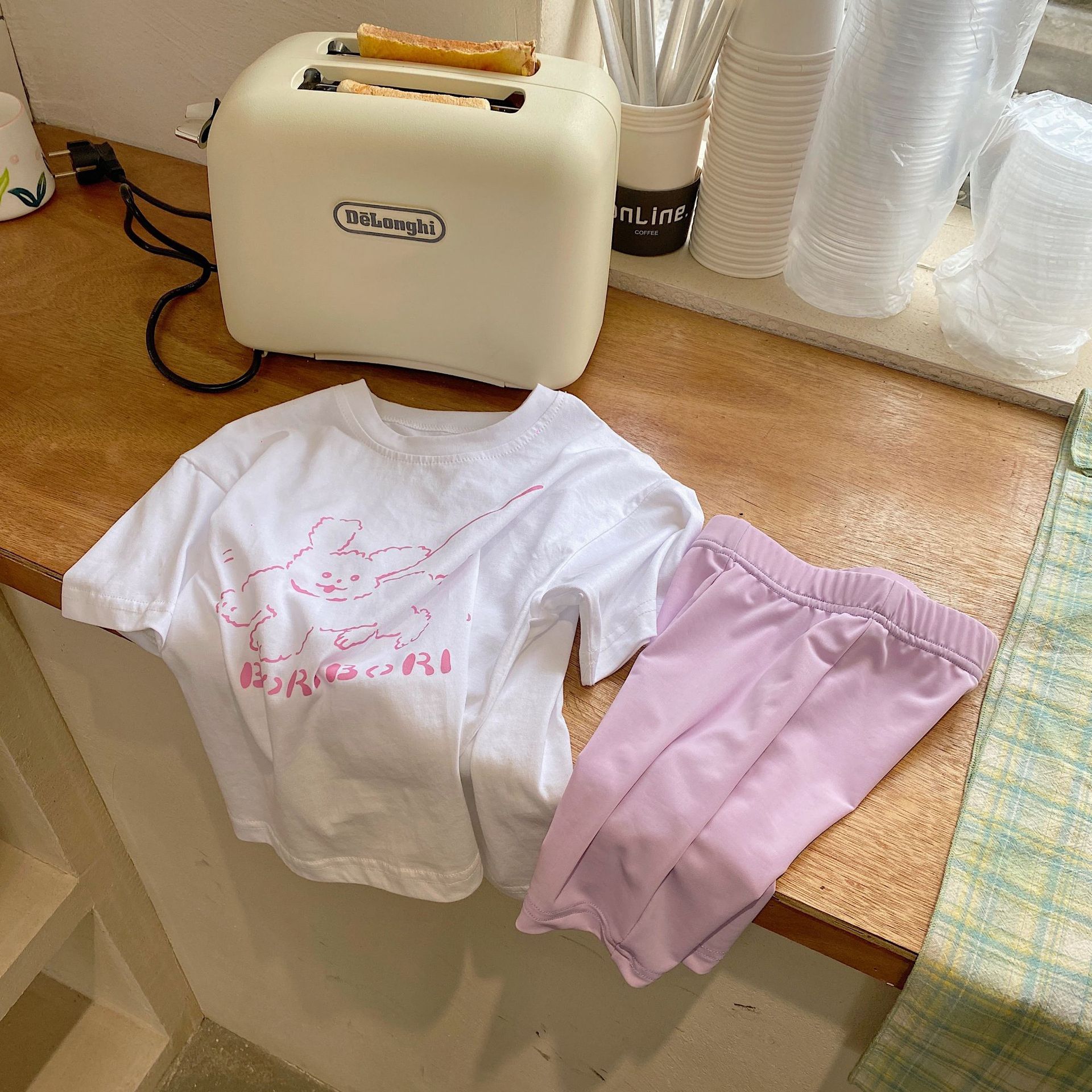 2022夏韩版亲子装 亲子T恤女童卡通T恤 男童短袖上衣韩国女童短袖