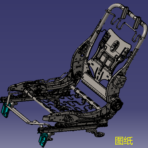 汽车轿车座椅骨架结构3D三维几何数模型椅垫靠背支撑弹簧stp图纸