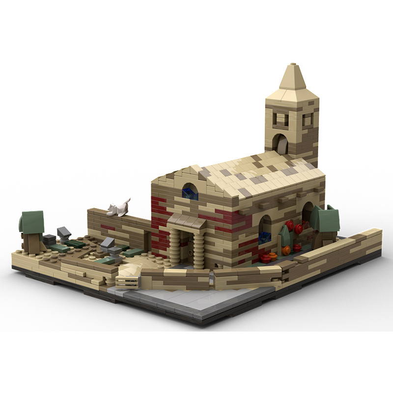 FUTURE MOC 益智拼装 街景建筑系列积木玩具27732罗马式乡村教堂