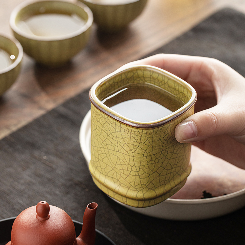 哥窑茶沫釉主人杯一人喝茶轻奢喝茶杯茶杯单个高端陶瓷大号茶杯