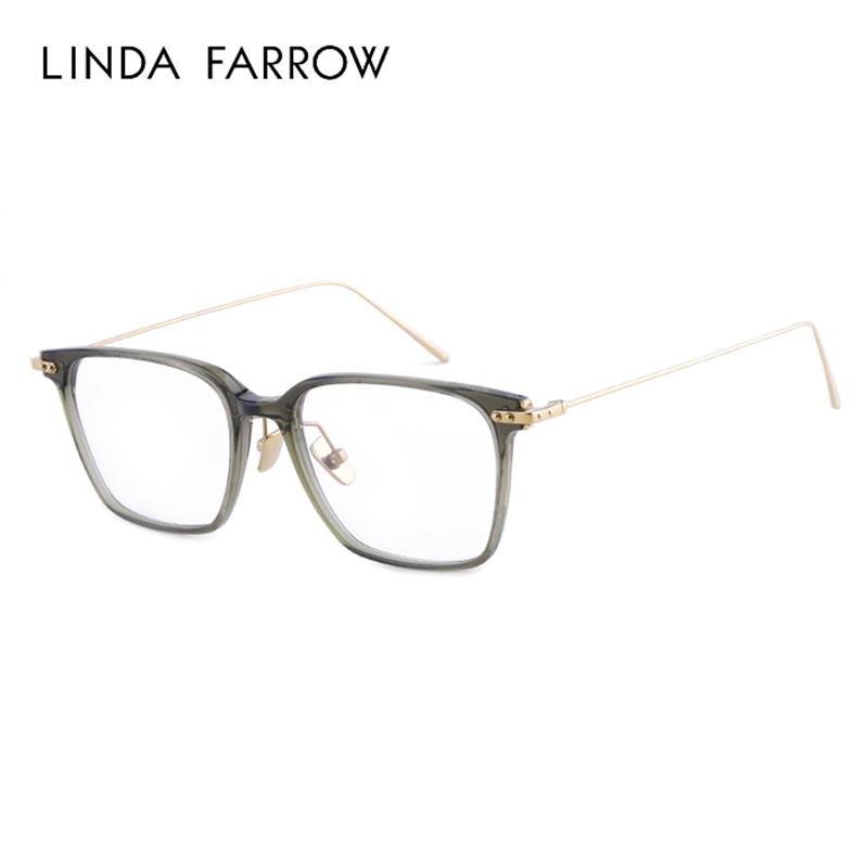 LINDAFARROW琳达法罗眼镜框女板材方框超轻钛金属LF37A近视镜架男